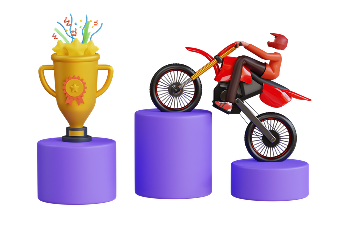 Champion de motocross  3D Icon