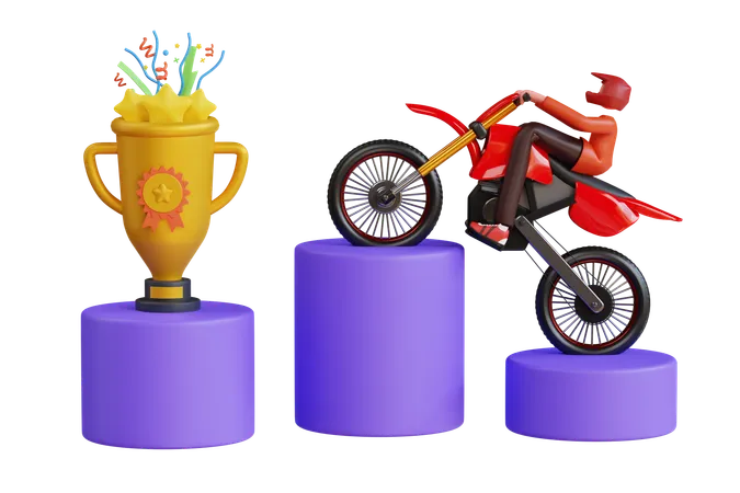 Champion de motocross  3D Icon