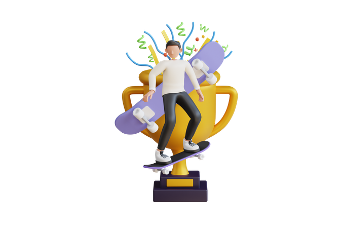 Champion de patinage  3D Icon