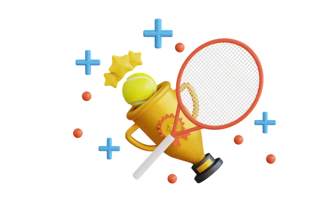 Champion de tennis  3D Icon