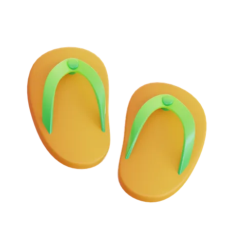 Chanclas naranjas  3D Icon