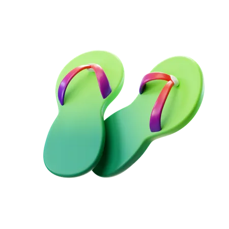 Chanclas verdes  3D Illustration