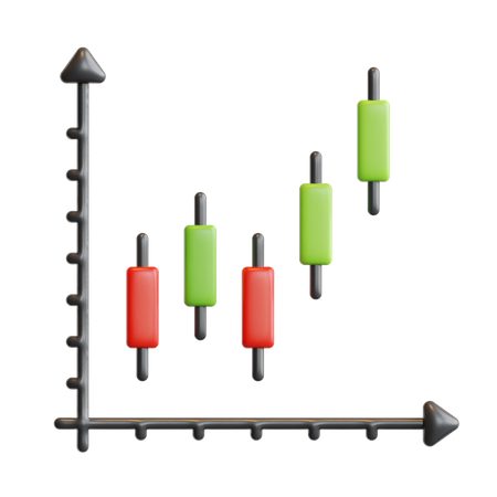 Graphique en chandelier  3D Icon