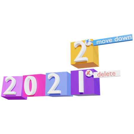Change year to 2022 3D Illustration