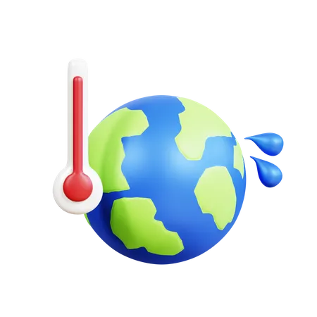 Changement climatique mondial  3D Icon