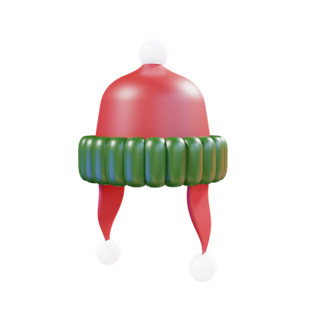 Chapeau à pompon rouge  3D Illustration