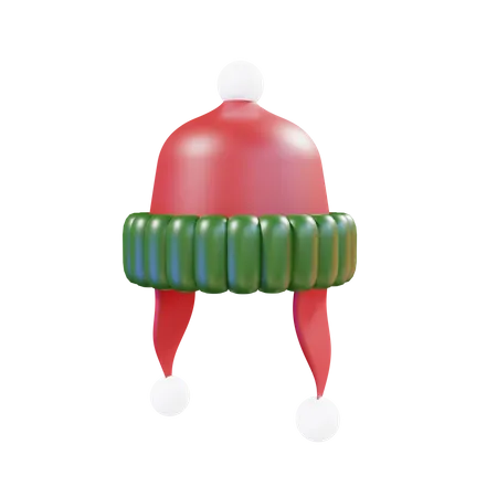 Chapeau à pompon rouge  3D Illustration