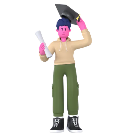 Chapeau de remise de diplôme  3D Icon