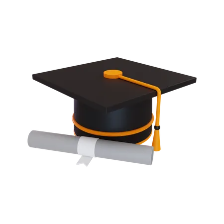 Chapeau de remise de diplôme  3D Illustration