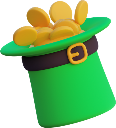 Chapeau de lutin avec de l'or  3D Icon