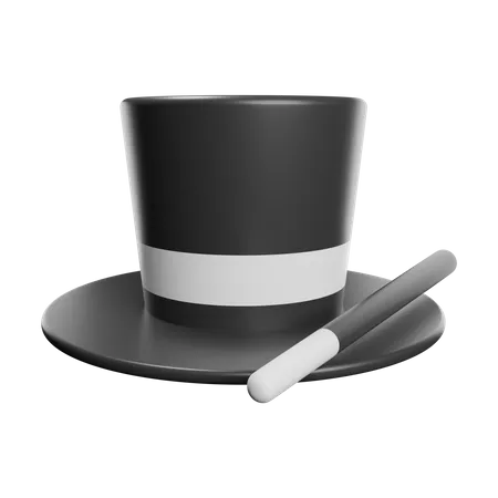 Chapeau de magicien  3D Illustration