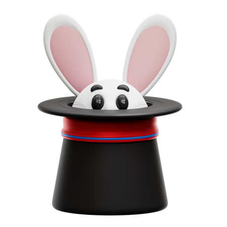 Chapeau de magicien avec lapin  3D Icon