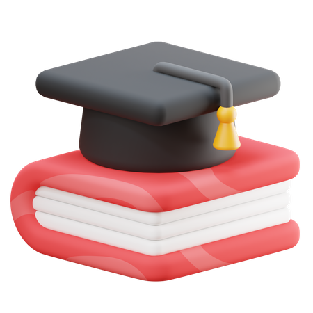 Chapeau de graduation avec livre  3D Icon