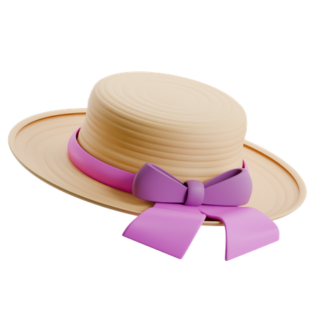 Chapeau de paille avec ruban  3D Icon