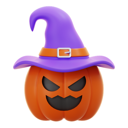 Chapeau de sorcière citrouille d'Halloween  3D Icon