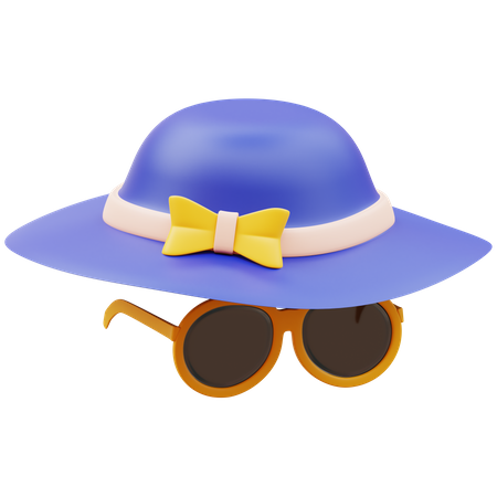 Chapeau et lunettes de soleil  3D Icon
