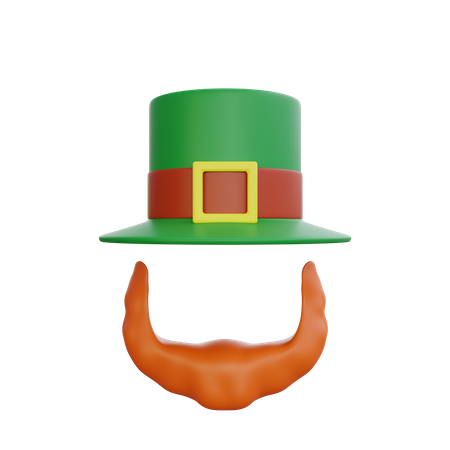 Chapeau melon et barbe  3D Icon