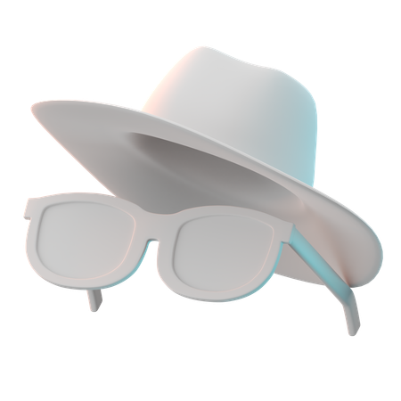 Chapeau de soleil et lunettes de soleil  3D Icon