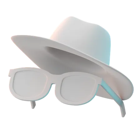 Chapeau de soleil et lunettes de soleil  3D Icon