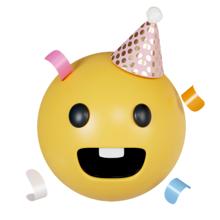 Chapeaux de fête avec des confettis  3D Icon