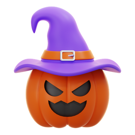 Chapéu de bruxa de abóbora de Halloween  3D Icon