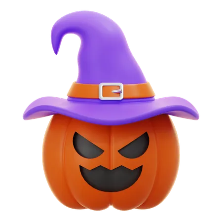 Chapéu de bruxa de abóbora de Halloween  3D Icon