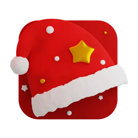 Chapéu de papai noel de natal  3D Icon