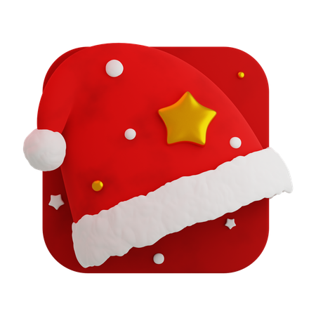 Chapéu de papai noel de natal  3D Icon