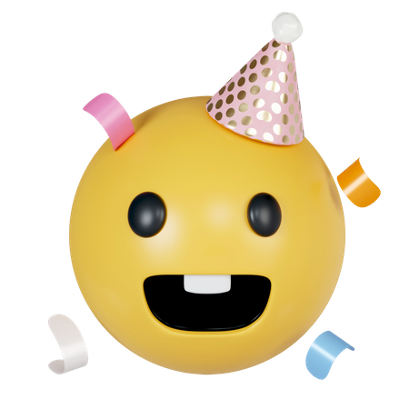 Chapéus de festa com confete  3D Icon