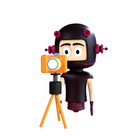 Character clicking photo  3D Illustration