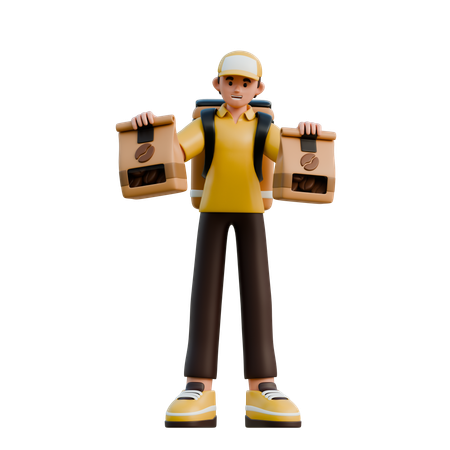 Character Delivery Person  3D Illustration