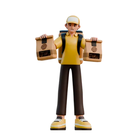Character Delivery Person  3D Illustration
