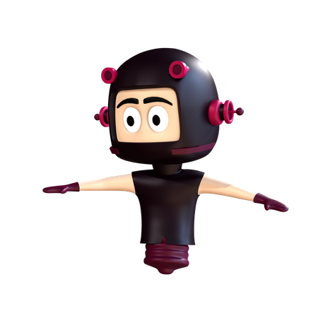 Character spread arms wide  3D Illustration