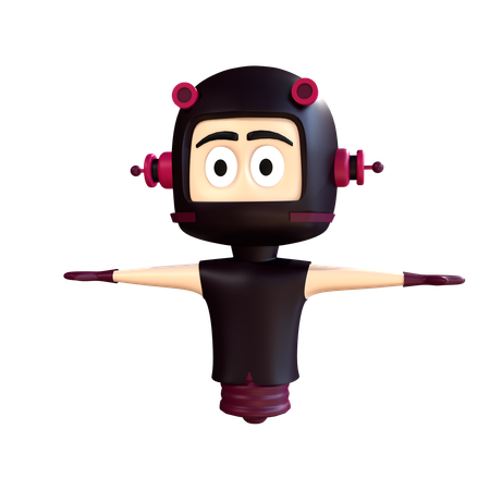 Character spreading arms wide  3D Illustration