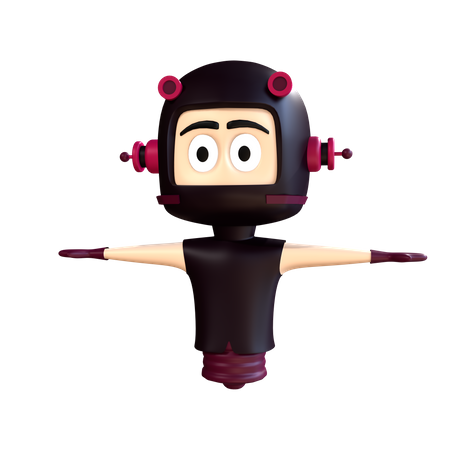 Character spreading arms wide  3D Illustration