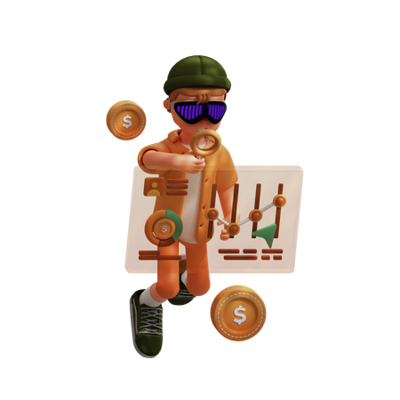 Character Virtual Reality Finance  3D Icon