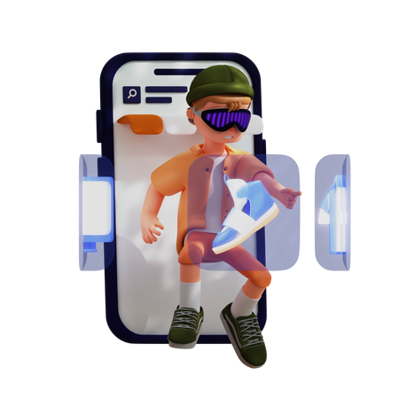 Character Virtual Reality Shop  3D Icon