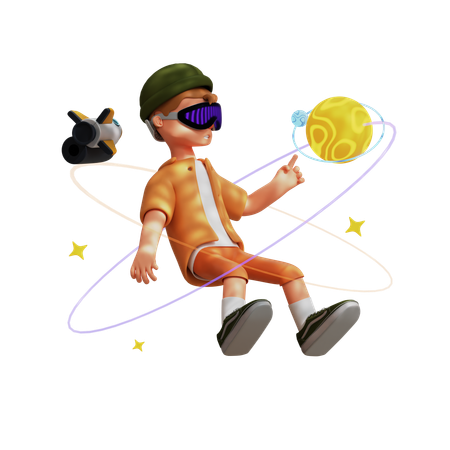 Character Virtual Reality Space  3D Icon