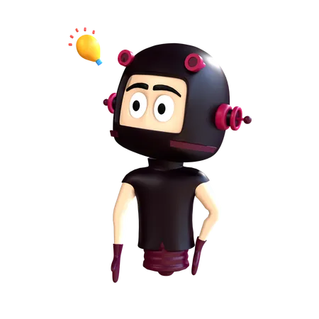 Character with idea  3D Illustration