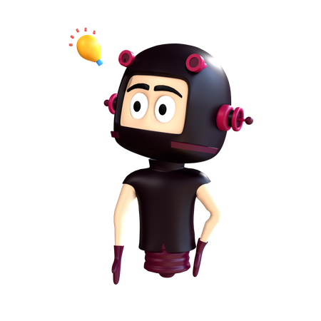 Character with idea  3D Illustration