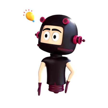 Character with idea  3D Illustration