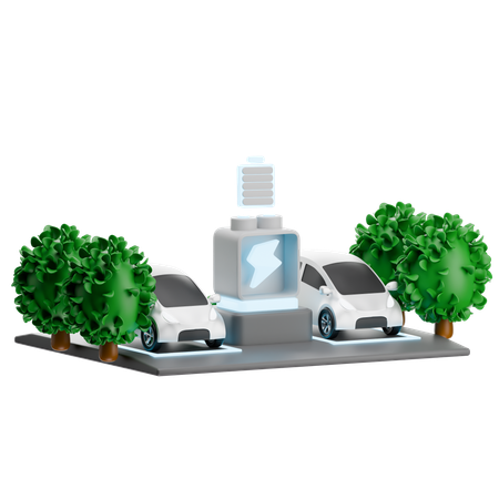 Chargeurs doubles pour voitures électriques  3D Icon