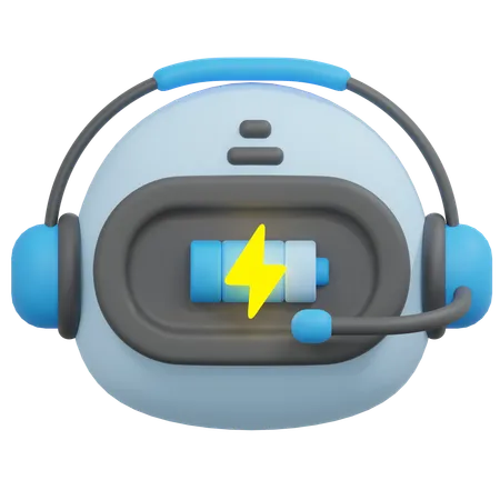 Charging Bot Illustration 3D Icon