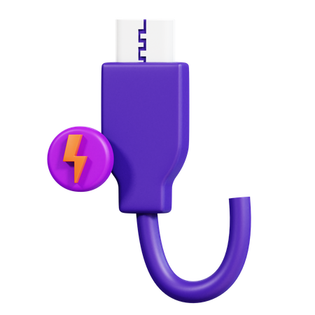 Charging Cable 3D Icon
