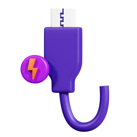 Charging Cable 3D Icon