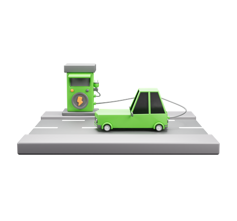 Charging Car  3D Icon