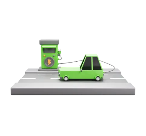 Charging Car  3D Icon