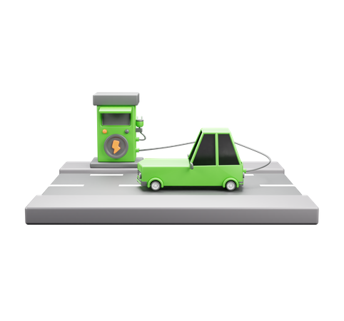 Charging Car  3D Icon