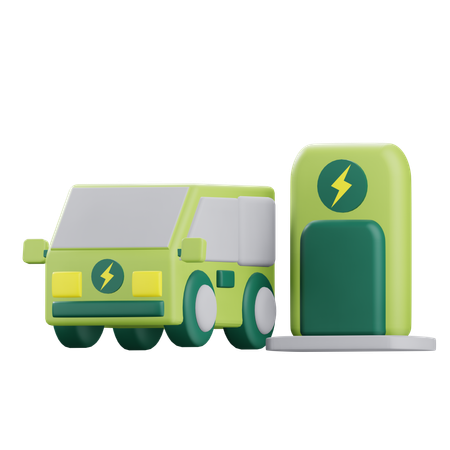Charging Electric Car  3D Icon