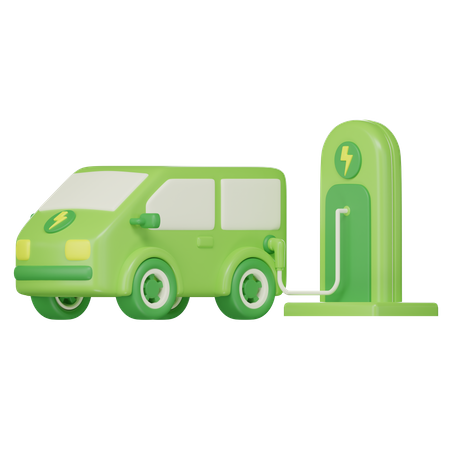 Charging Electric Car  3D Icon